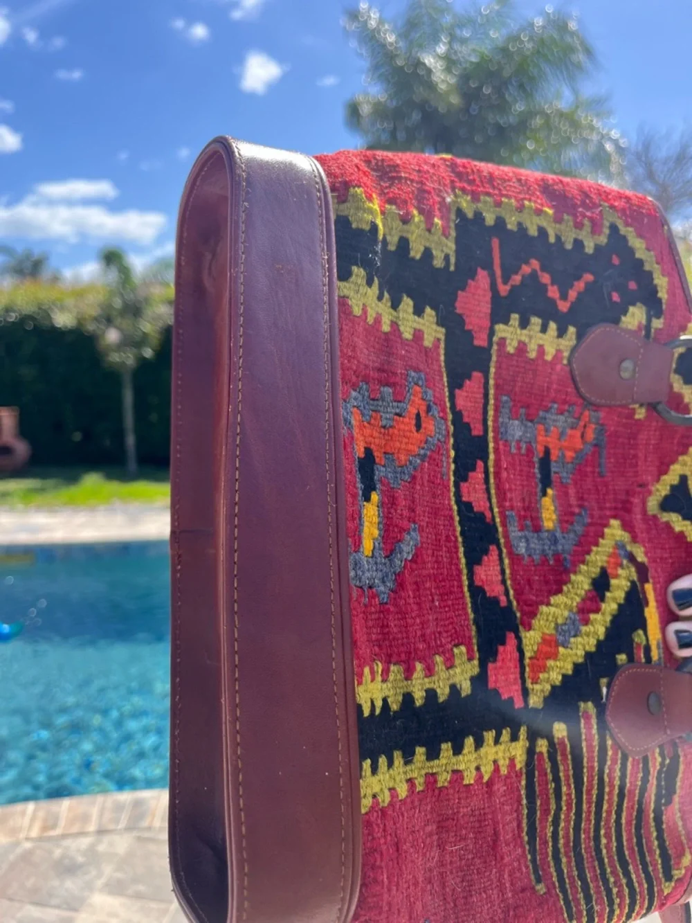 Turkish Kilim
handcrafted, authentic, handwoven geometric, bohemian, tribal bag - Picture 11 of 11